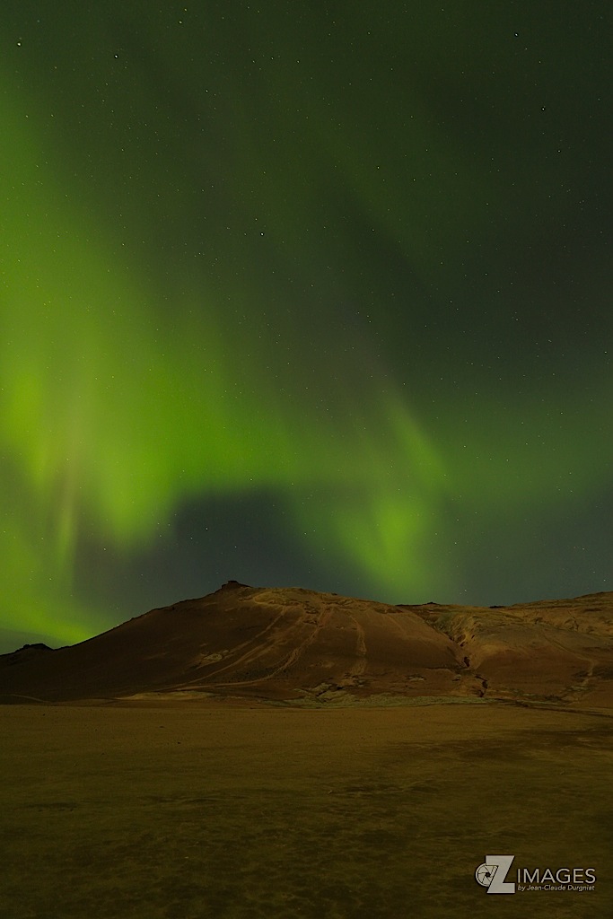 Aurores boréales sur Námafjall